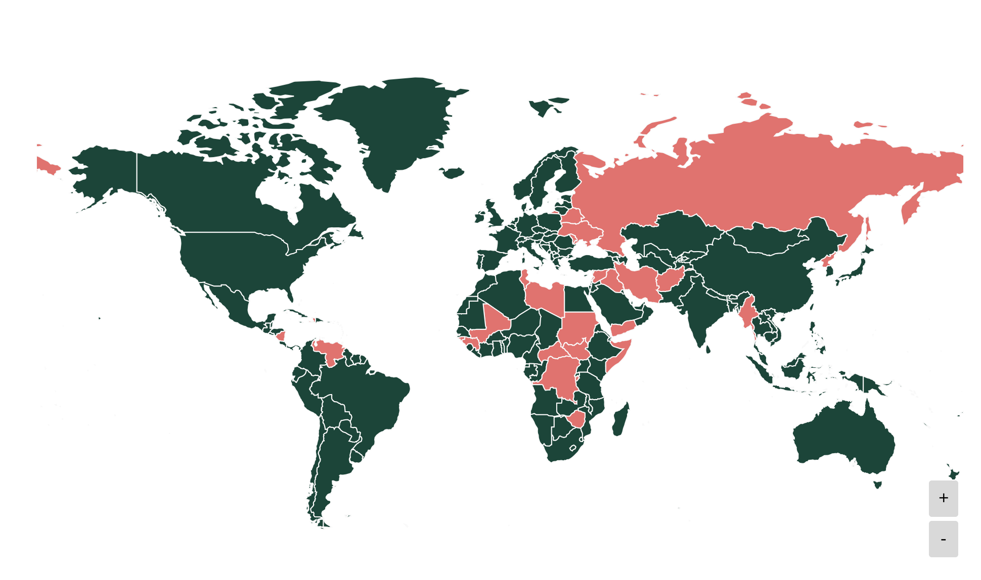 Map of sanctioned areas